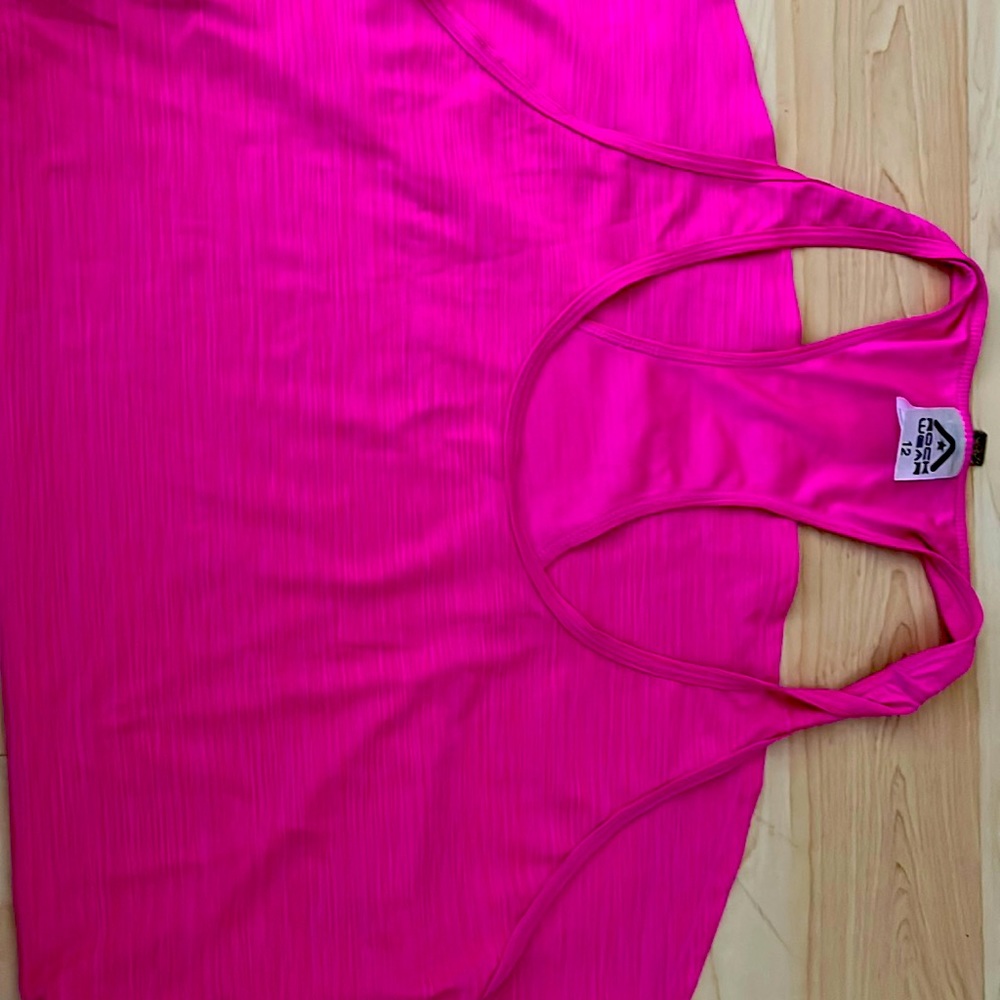 Hot pink workout singlet